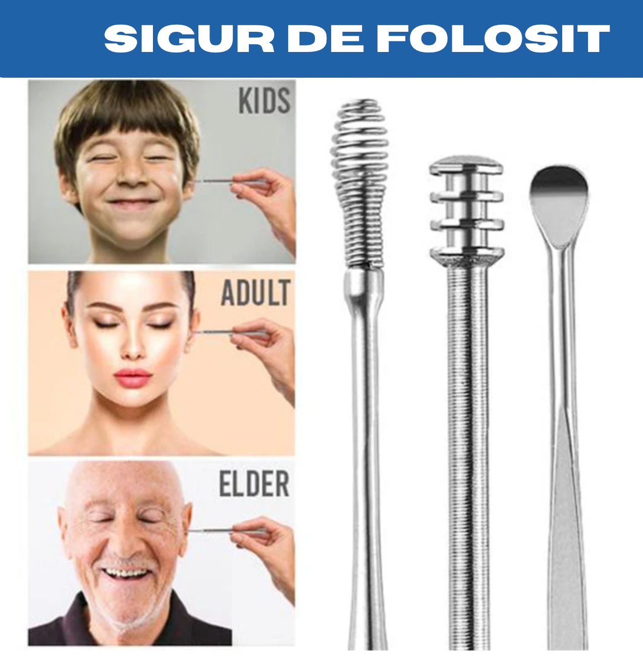 KIT curățarea în siguranță a urechilor 1 set + 1 set GRATIS