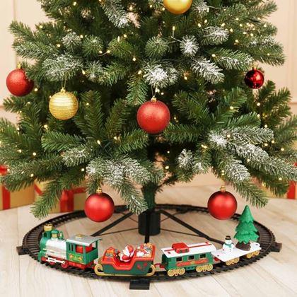 Trenuleț Muzical de pus în Brad cu LED + Locomotivă + 3 Vagoane