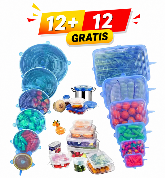 Capace din Silicon pentru Oale, Boluri și Borcane (12+12 GRATIS)