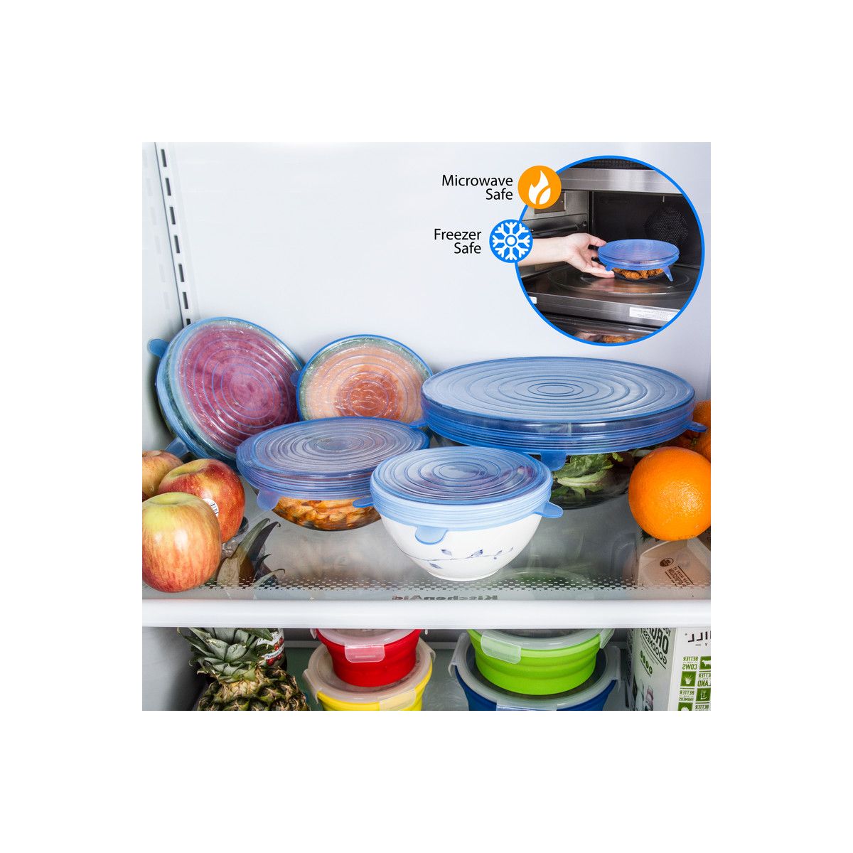 Capace din Silicon pentru Oale, Boluri și Borcane (6+6 GRATIS)