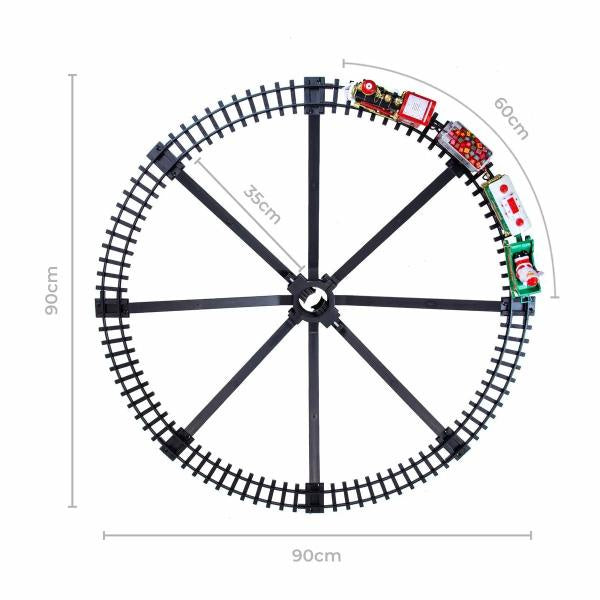 Trenuleț Muzical de pus în Brad cu LED + Locomotivă + 3 Vagoane