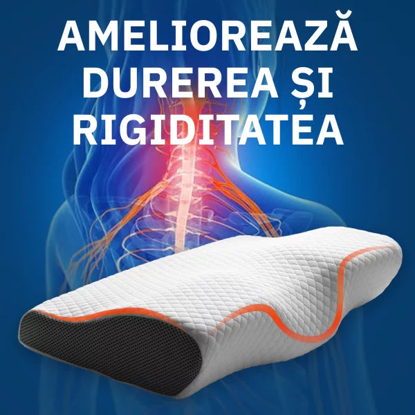 Perna cu spuma de memorie, reduce sforaitul, relaxeaza caile respiratorii